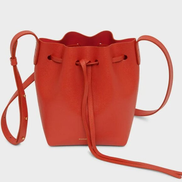 Mansur Gabriel Mini Mini Bucket in Papaya w/ Proof of Purchase - Picture 7 of 11